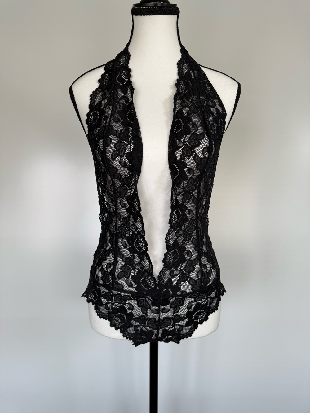 Adore Me Soft Black Lace Teddy